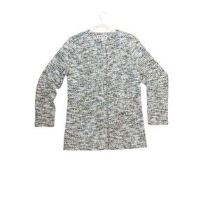 Dolan Anthropologie Women's Multi-colored Tweed Long Line Zip‎ Cardigan Size L